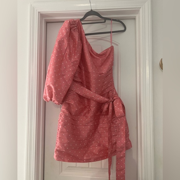 LoveShackFancy Pink Polka Dot Mini Dress - Picture 2 of 6